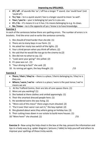 Key Stage 3 Improving Spellings | Teaching Resources