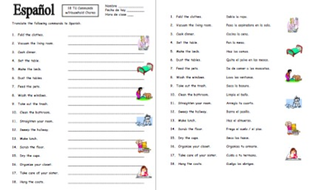 Spanish Commands: 18 Informal Tú Commands with Household Chores