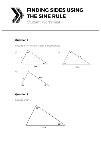 Finding Sides Using the Sine Rule - Complete Lesson by tomotoole ...