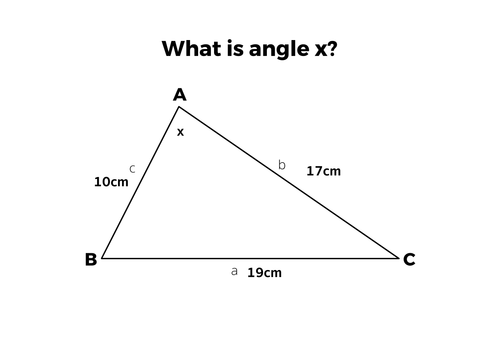 Finding Angles Using The Cosine Rule Complete Lesson By Tomotoole Uk Teaching Resources Tes 4261