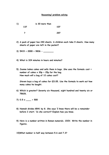 Year 6 SAT's revision