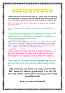 Basic Song Structure | Teaching Resources