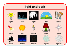 Light and Dark - Games and Activities Supporting Scientific Vocabulary ...