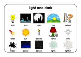 Light and Dark - Games and Activities Supporting Scientific Vocabulary ...