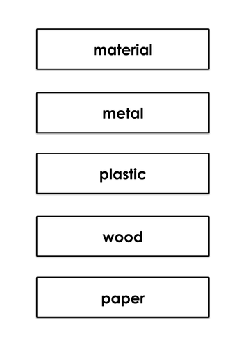 Sorting and Using Materials - Games and Activities Supporting