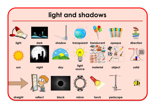 sound kindergarten worksheets for science Supporting and  Activities Light Shadows and  Games