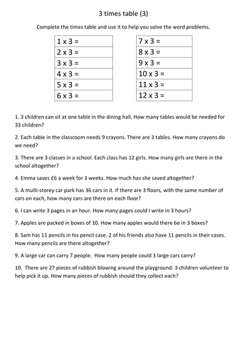 Times Table Activities 2x, 3x, 4x, 5x, and 6x tables | Teaching Resources