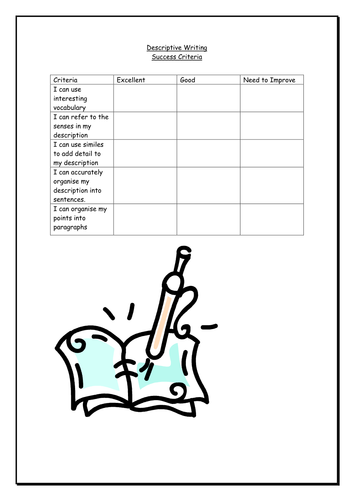 Narrative writing success criteria year 4 image