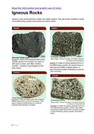 Types of rocks, Full lesson, Starter,Main, plenary, differentiated task ...