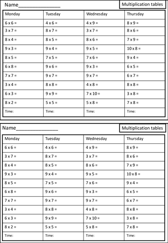 Mental Maths Homework Sheets | Teaching Resources