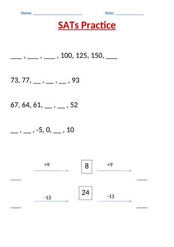 sats revision sheets for maths year 6 teaching resources