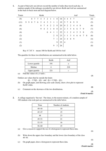 statistics 1 set of s1 worksheets with answers teaching resources