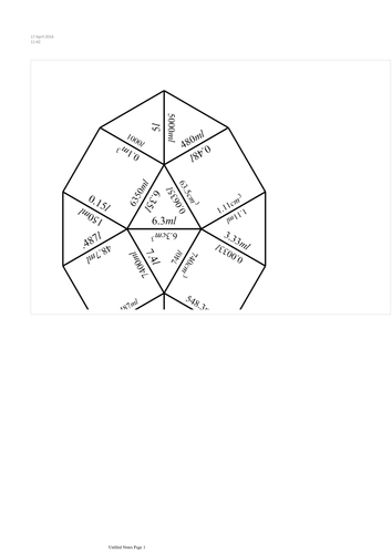 Volume conversion Tarsia 