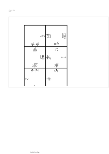 Indices and surds tarsia