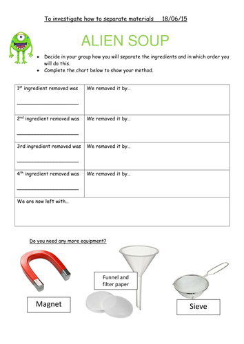 year 5 science separating materials by harvery2016 teaching