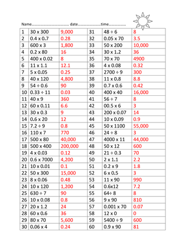 Weekly times tables challenge | Teaching Resources