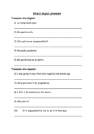 Direct object pronouns worksheet | Teaching Resources