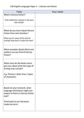 NEW SPEC AQA English Language Paper 1 INTRO - Q1-2 | Teaching Resources