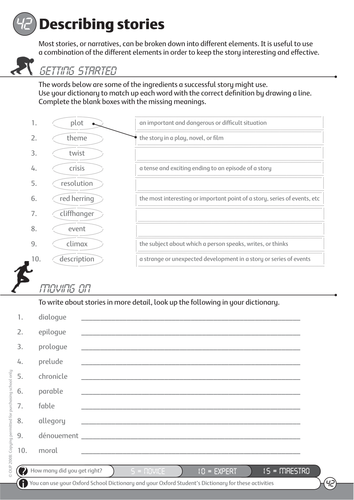 oxford english dictionary for schools language and literature worksheets pdf teaching resources