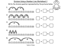 number line division animated powerpoint presentation and worksheets