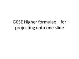 Edexcel GCSE maths Higher formulae sheet for projecting | Teaching ...