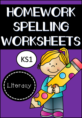 Spelling Homework Worksheets for KS1