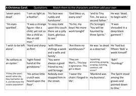 A CHRISTMAS CAROL Starter exercise MATCH the quotes to the character