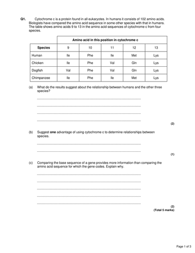 New AQA (2016) Year 1 Biology (AS) - Investigating Diversity