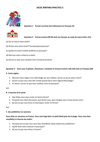 french igcse sample essay