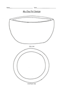 Clay pot  design  template  by Suemaas Teaching Resources