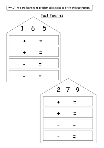 Fact Families - Differentiated Worksheets | Teaching Resources