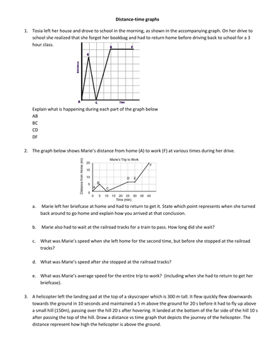 Printables Distance Time Graphs Worksheet speed and distance time graphs by simoninpng teaching resources tes