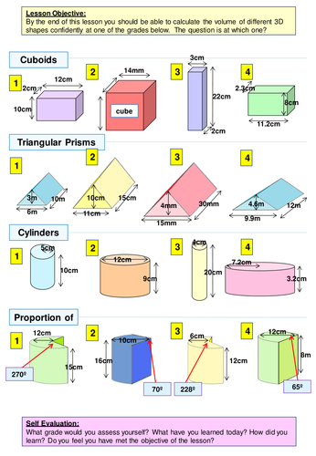 geometry volume 1 volume of prisms lesson worksheet by ajf43