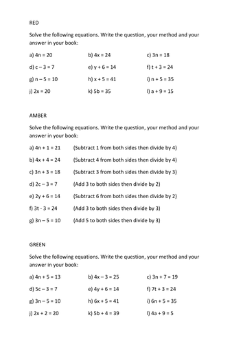 Two-step equations | Teaching Resources