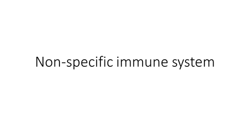 Nonspecific and Specific Immunity