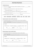 Acid-Base Reactions [Worksheet] | Teaching Resources