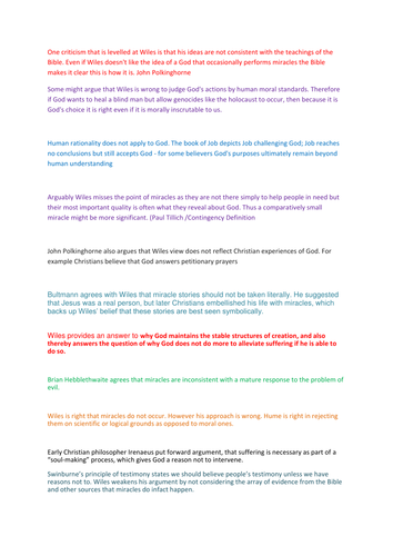 OCR A2 Maurice Wiles Revision