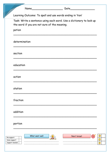 words-ending-in-tion-teaching-and-learning-resource-pack