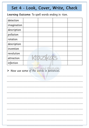 Suffix Tion Worksheet