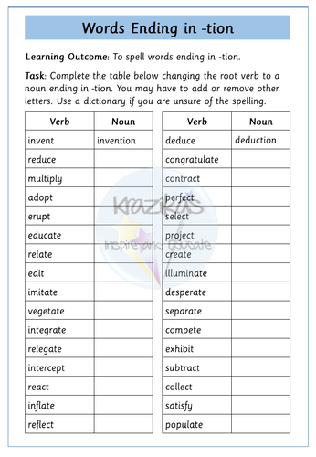 tion-suffix-teaching-resources