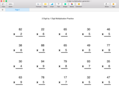 Multiplication Generator - 2 Digit By 1 Digit - Singapore Math 