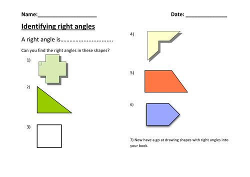 Identifying Right Angles | Teaching Resources