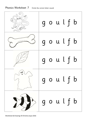 phonics picture match 7 goulfb by beemistress teaching