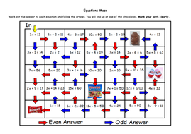 Solving Equations Maze | Teaching Resources