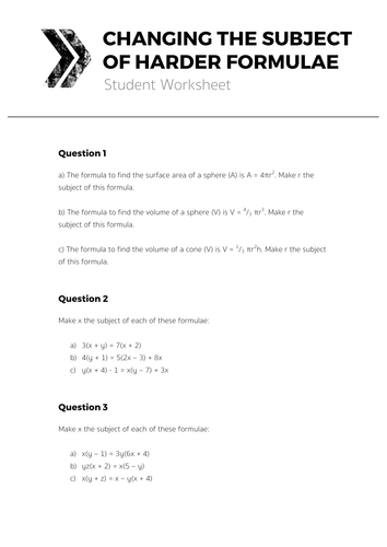 Rearranging Equations, Graphs & Simultaneous Equations - Complete Unit