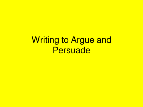 Argument and Persuasion