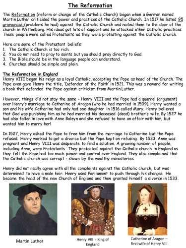 the-english-reformation-teaching-resources