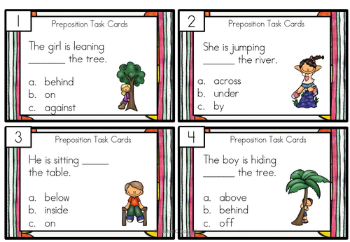 PREPOSITIONS -'OVER/ABOVE' AND 'UNDER/BELOW'- PICTURE CARDS