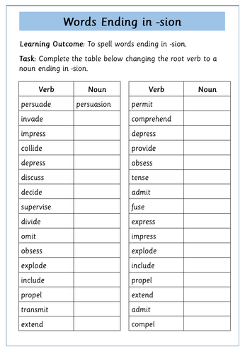 sion-suffix-worksheets-teaching-resources