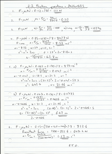 Friction - Coefficient of static and kinetic friction | Teaching Resources